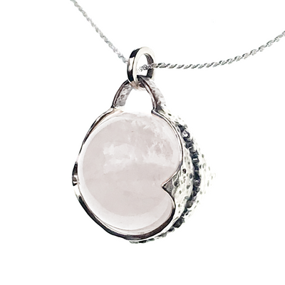 Colgante Luna de Saturno - Cuarzo Blanco