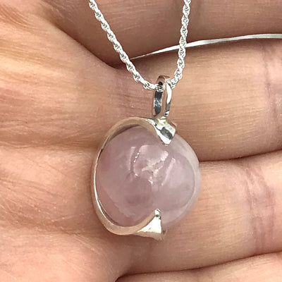 Colgante Luna Creciente Cuarzo Rosa
