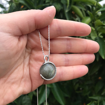 Colgante Luna Creciente Labradorita