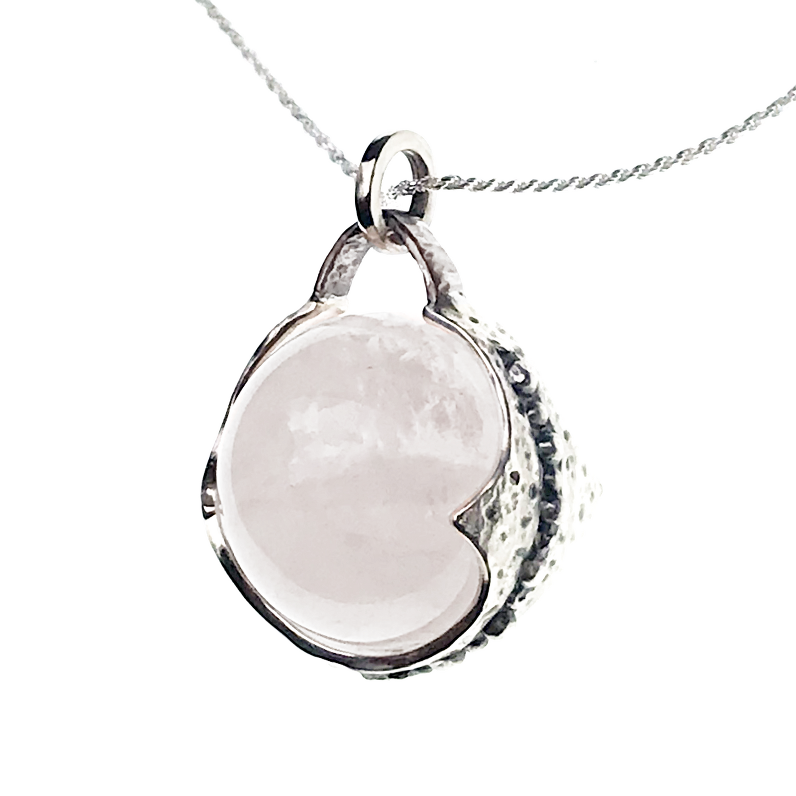 Colgante Luna de Saturno - Cuarzo Blanco