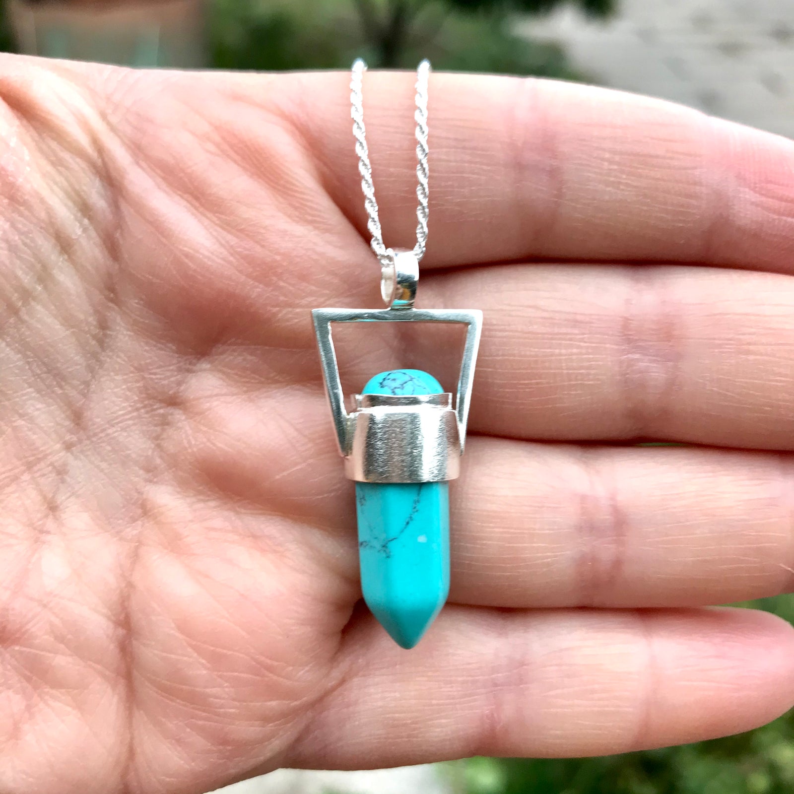 Colgante Geo Moon Turquesa