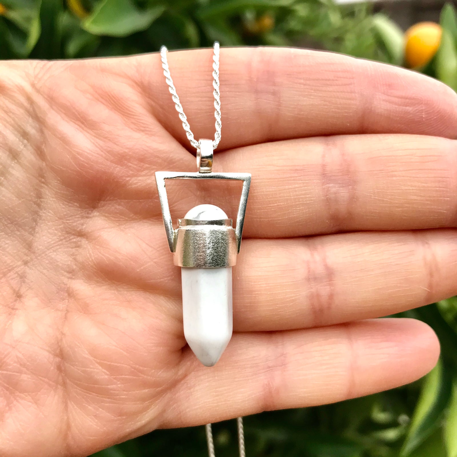 Colgante Geo Moon Blanca