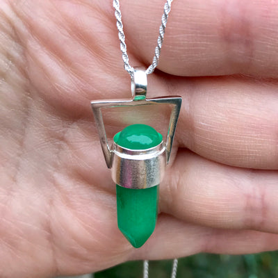 Colgante Geo Moon Jade Verde