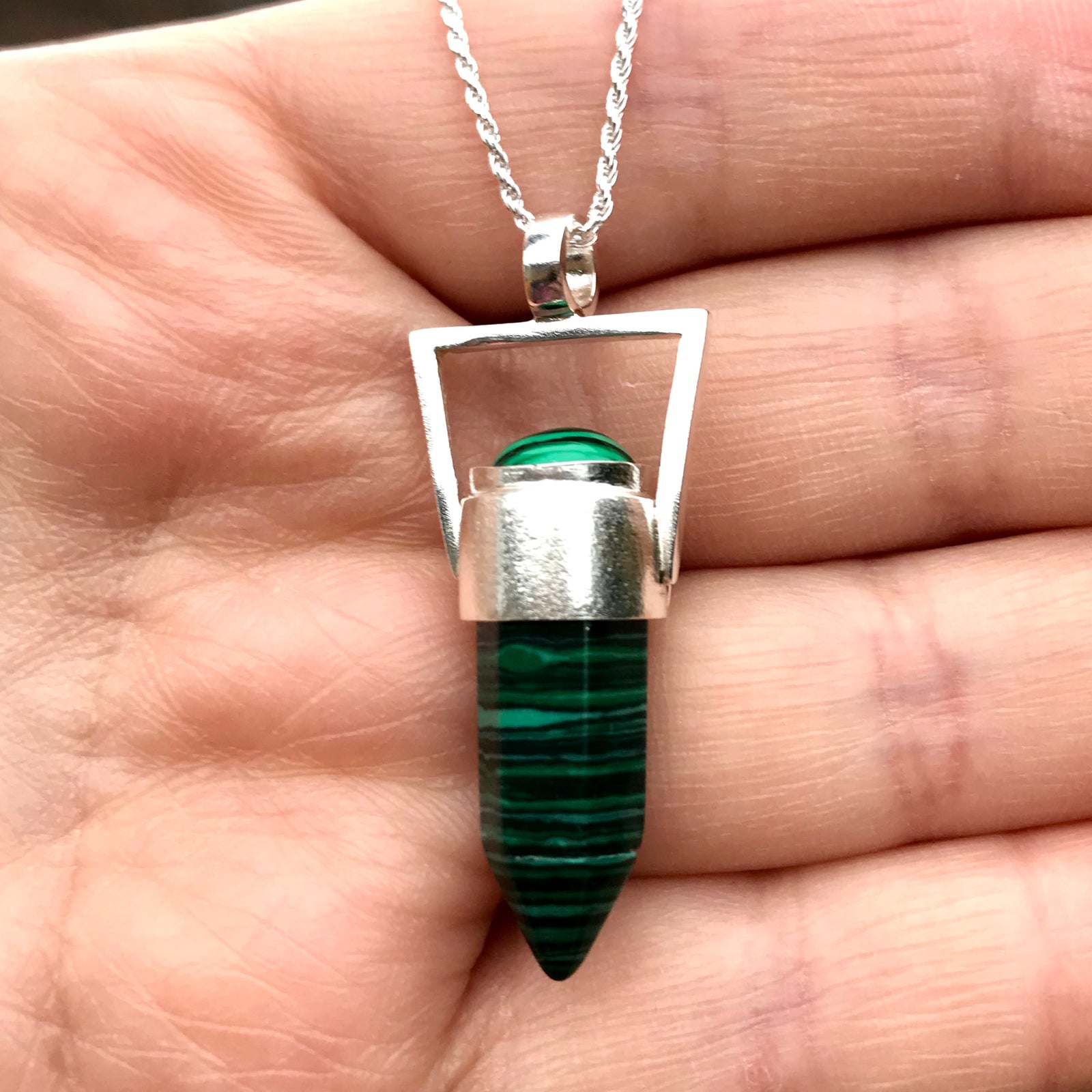 Colgante Geo Moon Malaquita