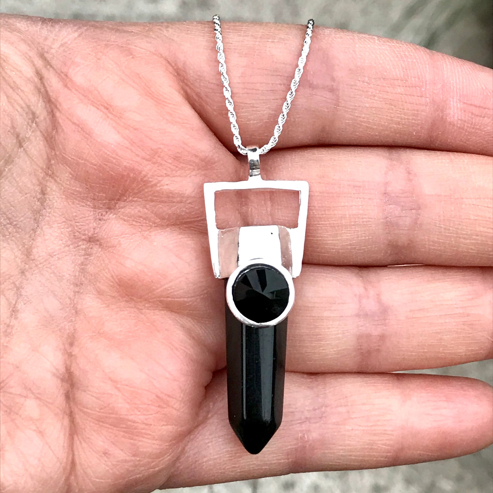 Colgante Geo Classic Ónix punta