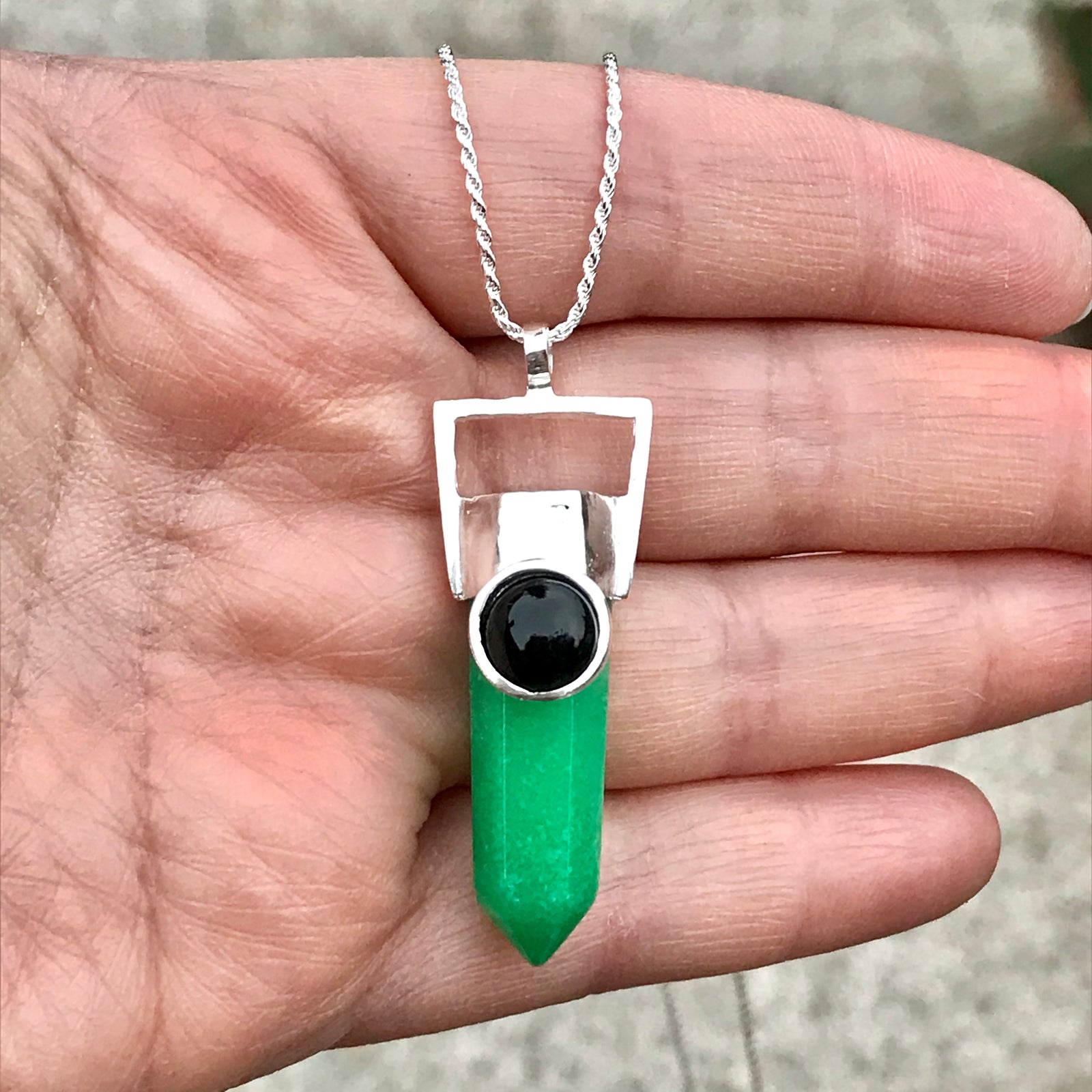 Colgante Geo Classic Jade Verde