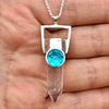 Colgante Geo Classic Cristal Aguamarina