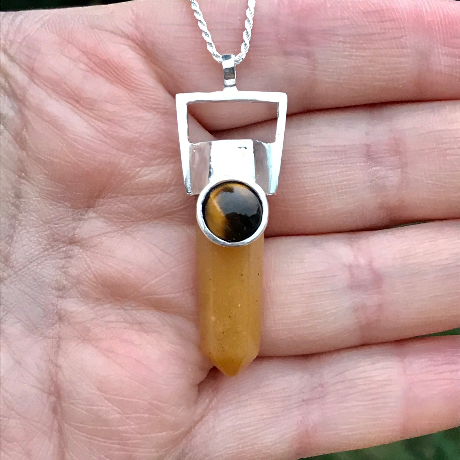 Colgante Geo Classic Jade Amarillo