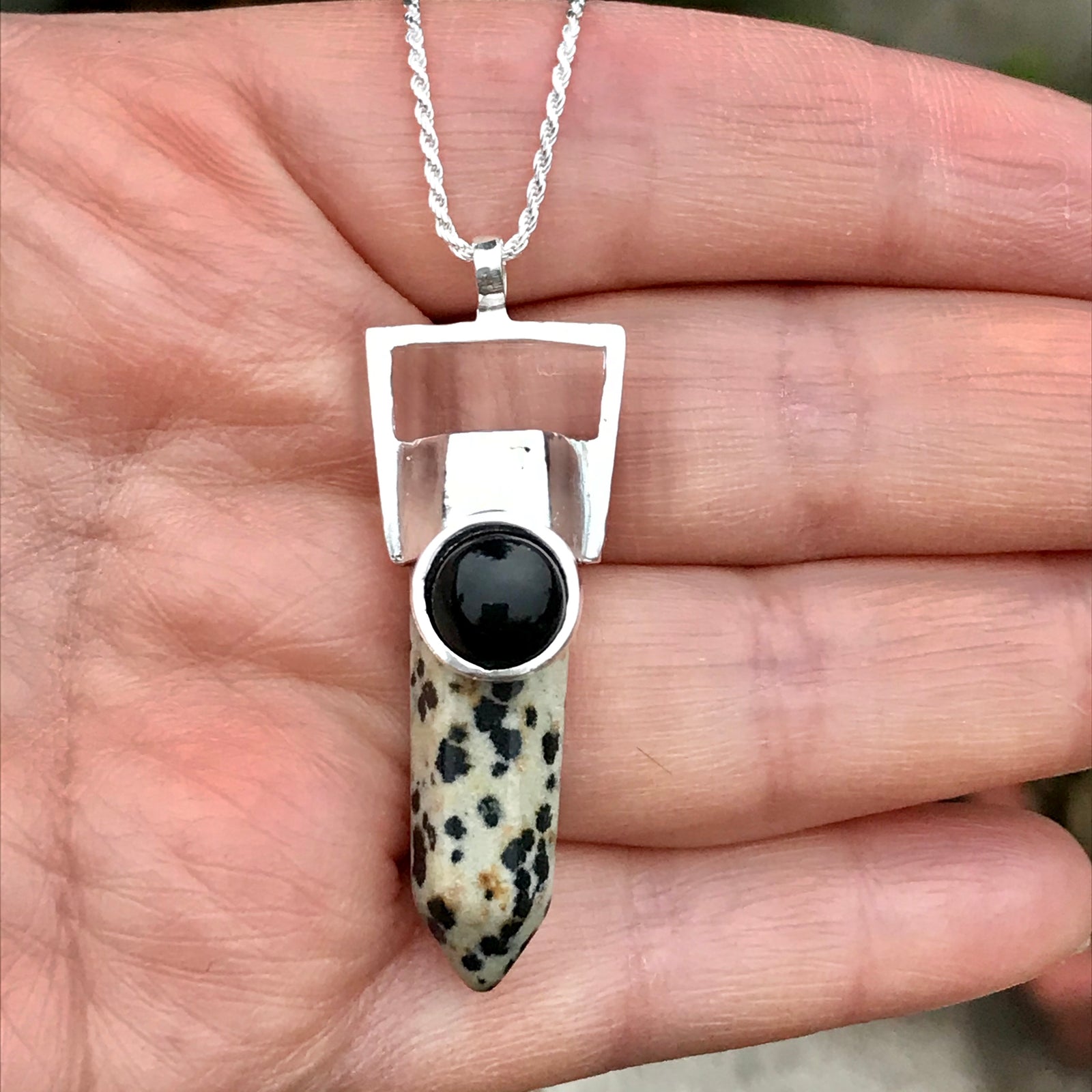 Colgante Geo Classic Dálmata Ónix