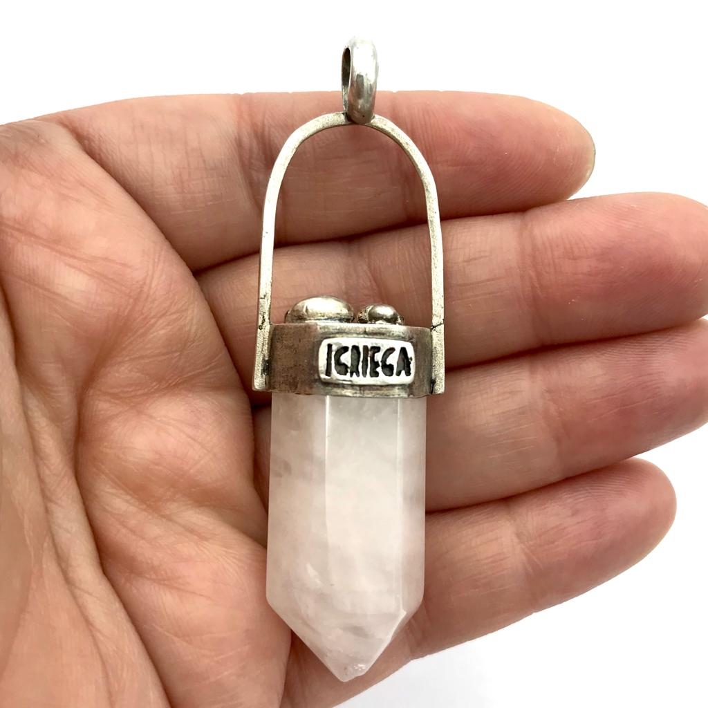 Colgante Magma Cuarzo Rosa