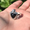 Anillo Corazón Estelar Ónix
